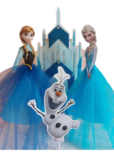 Combo Frozen, Elsa, Ana, Olaf + Castillo, Adorno Para Torta