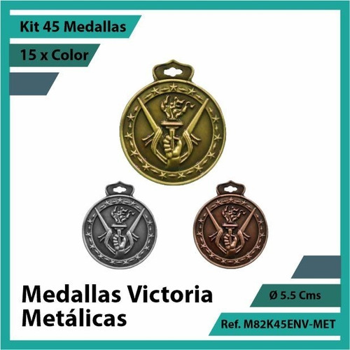 Kit 45 Medallas En Bogota De Victoria Metalica M82k45