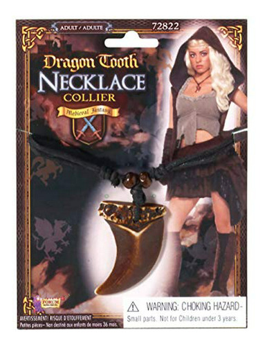 Foro Novedades Medieval Dragón Diente Collar De Cuero.