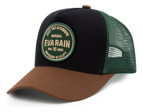 Gorra Gabardina Trucker Amazonica Retro Negro Eva Rain®