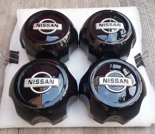 4x Centro Tapón De Rin Nissan Frontier Xterra - Color Negro