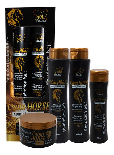 2 Kits Crina De Cavalo Capil Horse Kit De Crescimento