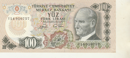 100 Liras Turca De 1970