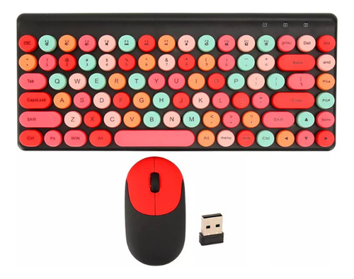 Kit Teclado Y Mouse Inalambrico Pilas Con Receptor Usb Surtido