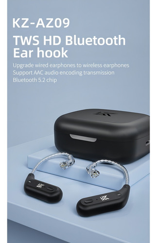 Módulo Tws Bluetooth 5.2 Kz Az09 Tipo C Com Microfone Preto Preto