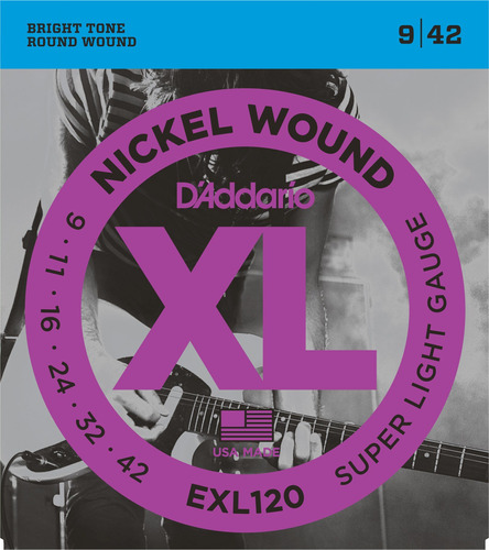 D 'addario Super Light Niquel Wound Cuerda Para Guitarra 9 