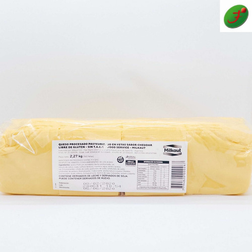Barra De Queso Cheedar Milkaut Feteado Apto Celiacos