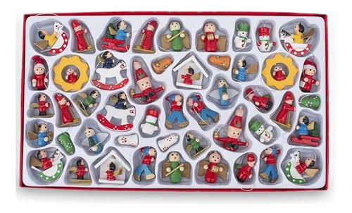 Set De Ornamentos Miniatura De Navidad De Madera Papa Noel M