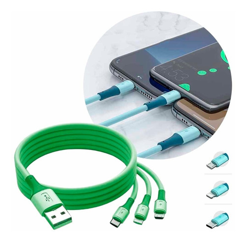 Cable Usb 3 En 1 Micro Usb / Type C / Lightning Fingertime