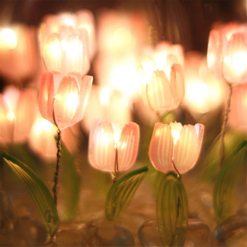 Adornos Artificiales Con Forma De Tulipán Para Luces Nocturn