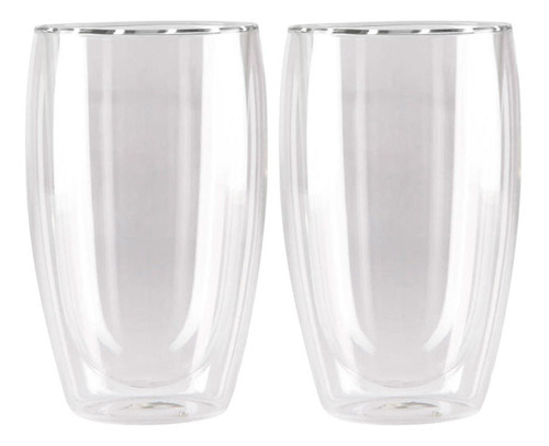 Imagen 1 de 4 de Set De 2 Vasos Latte Glaso Con Doble Pared De Vidrio Loi