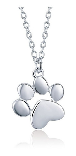 Collar Huella Mascota Perro Gato Plata 925 Patita