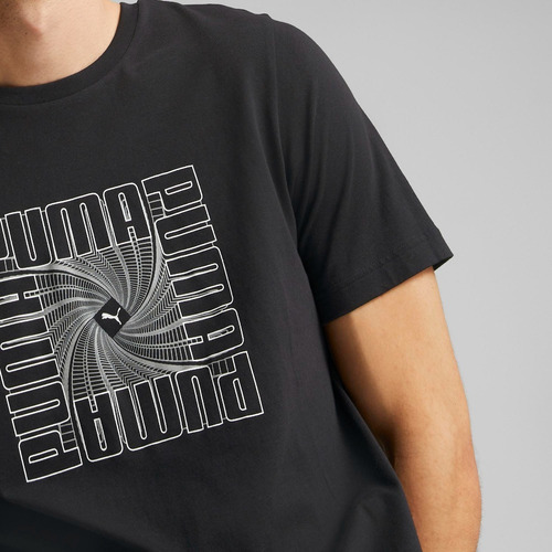 Imagen 5 de 7 de Polera Algodon Puma Reflective Graphic Tee Negro Hombre