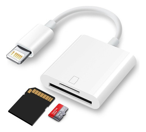 Adaptador Lightning Leitor Cartão Sd Tf Para iPhone E iPad