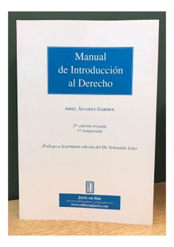 Manual De Introduccion Al Derecho - Alvarez Gardiol, Ariel