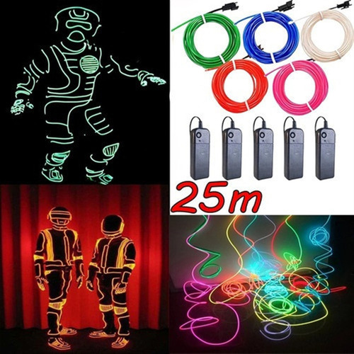 D 25m Flexible Glow Led Neon Light Strip Bricolaje Ropa