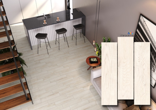 Ceramica Beige Simil Madera 15x60 Texturado 1ª Cal X 1m2