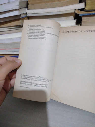 Octavio Paz El Laberinto De La Soledad Postdata Vuelta A El (Usado)