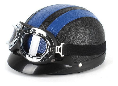 Casco De Seguridad For Motocicleta Harley Con Gafas,