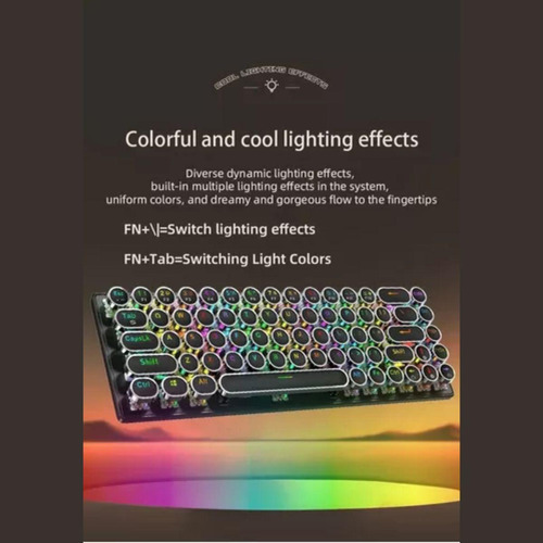 Teclado Mecânico Retrô Dk68 Punk Apayado Sem Fio 40% Rgb