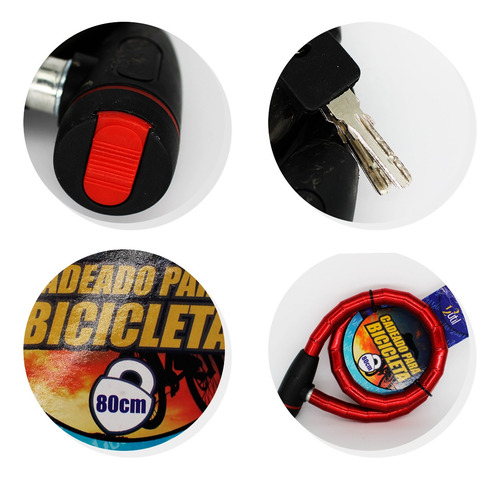 Cadeado Bicicleta Moto Corrente Grosso Flexível 80cm X 18mm
