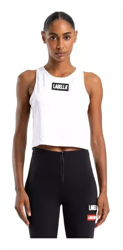 Regata Cropped Fitness Academia Feminina Branca 25581