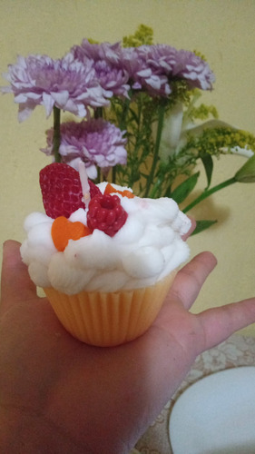 Velas Cupcake. Velas Postre Aromáticas Artesanales 3pz