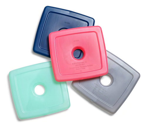 Fit + Fresh Cool Coolers - Paquetes De Hielo Delgados Reutilizables Para Bolsas De Almuerzo, Bolsas De Playa, Enfriadores Y Más, Juego De 4, Multicolor