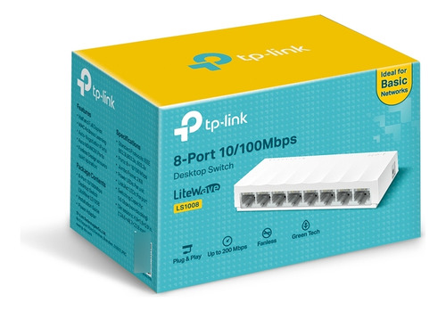 Switch Tp-link Ls1008 8 Puertos 10/100mbps De Escritorio