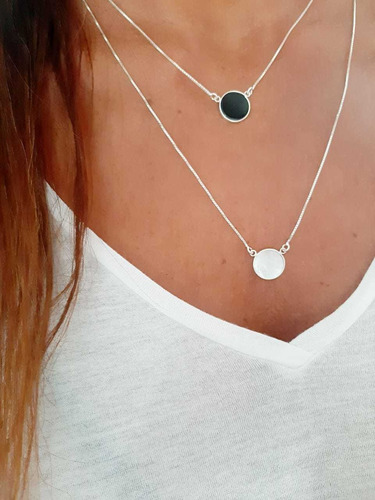 Escapulário Prata Madrepérola E Onix