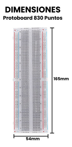 6pz Protoboard Transparente 830 Puntos