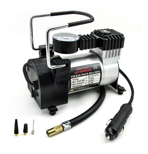 Imagen 4 de 9 de Compresor de aire mini a batería portátil Oregon COM001 35L 150W 12V plateado