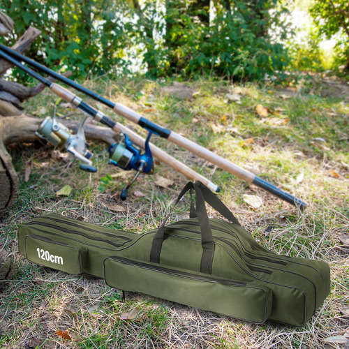 Bolsa Para Cañas De Pescar De 90 Cm, 3 Capas, Portátil Y Ple