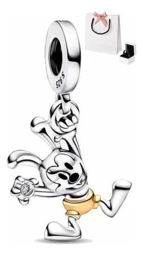 Charm Pandor4 Disney Mickey Mouse Retro Colgante Plata S925