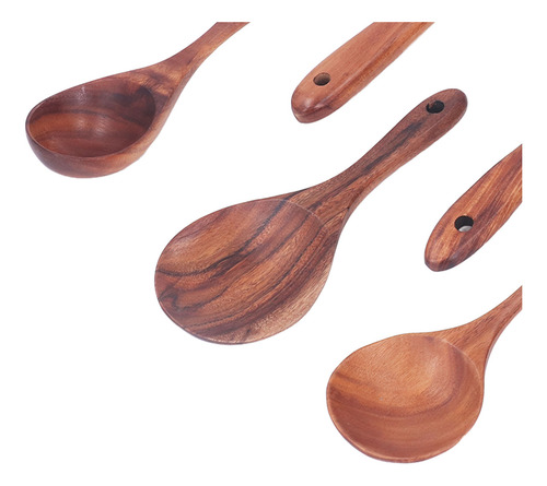 Set De Utensilios De Cocina De Madera Elegantes Cucharas De