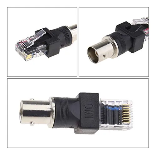 Pack De 2 Adaptadores Bnc Hembra A Rj45 Macho For Monitoring