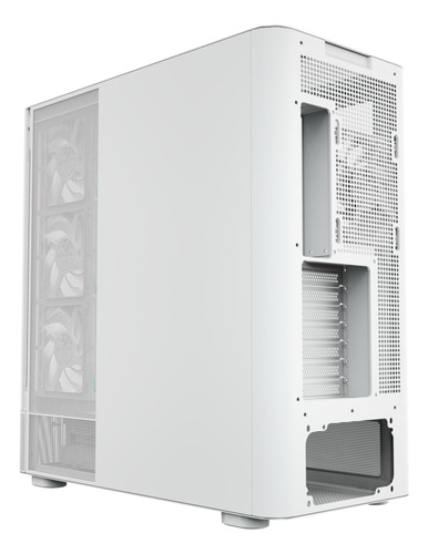 Gabinete Xyz Quantum White Panoramic 4 Fans Controller Curved 2d Glass Usb C