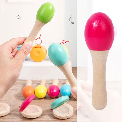 Maracas De Madeira Para Bebê, Martelo De Areia, Chocalhos