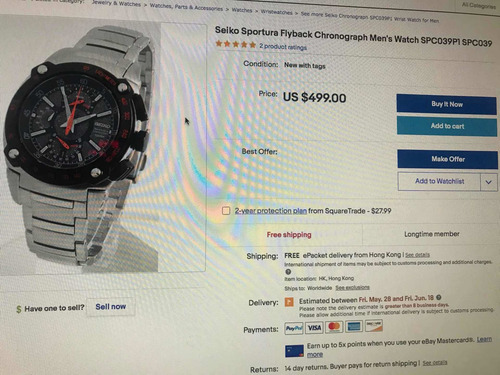 Imagen 7 de 7 de (clubhouse44) Reloj Seiko Sportura Flyback Mod. Spc039p1