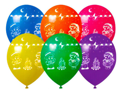 25 Bexigas Balão N9 Festa Junina Decoração Arraia Julina