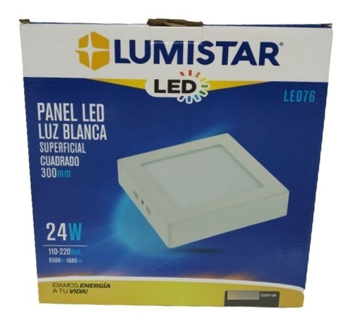 Lampara Led Panel 24w 6500k Cuadrada Superficial Lumistar