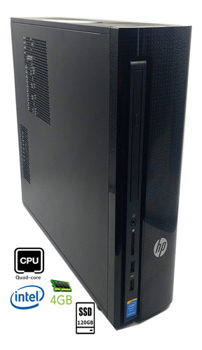 Desktop Hp Quadcore, 4gb Ram, Ssd 120gb, Windows 10