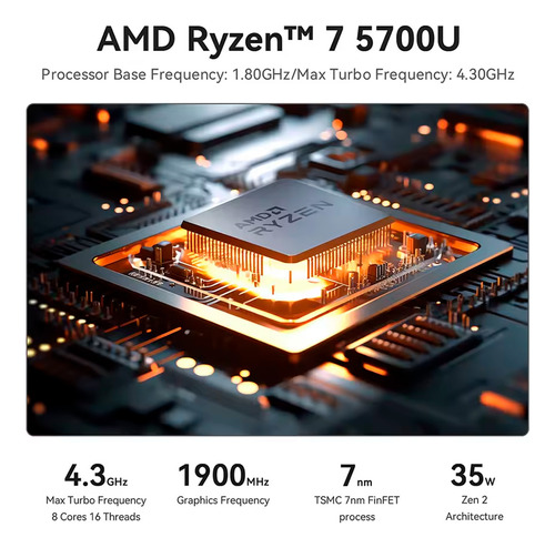 Mini Pc Ser5 Amd Ryzen 7 5700u 32 Gb Ram 1tb Ssd M.2