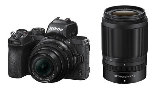 Cámara Nikon Z50 16-50 mm F/3.5-6.3 Vr + 50-250 mm F/4.5-6.3 Color negro