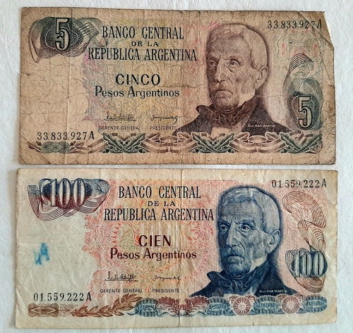 Lote Billetes Antiguos Pesos Argentinos. 1983 (Usado)