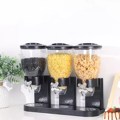 Máquina de contenedor almacenamiento alimentos secos dispensador cereales  doble