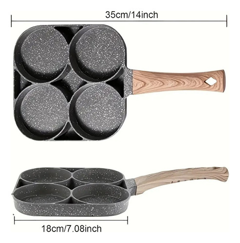 Sartén Antiadherente De 4 Orificios - Sartén De Aluminio Mul