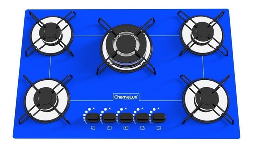 Imagem 1 de 2 de Fogão cooktop gás Chamalux Luana 5 Bocas tripla chama azul 110V/220V