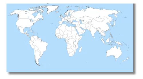 Mapa Mudo Del Mundo, Mapamundi Plastificado A4, 21x30