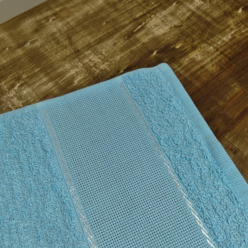 Toalha De Lavabo Lisa Visita Escolar Bordar Felpuda Kit 12 Cor Azul Bebê